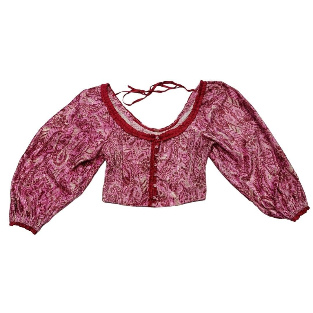 Dare Me Velvet Blouse In Retro Combo - S