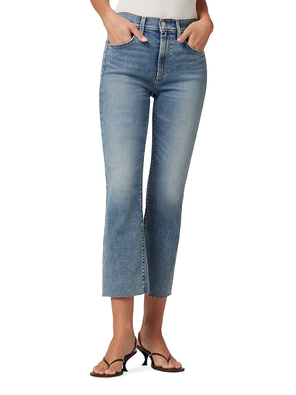 The Callie Cropped Bootcut Jeans In Cava