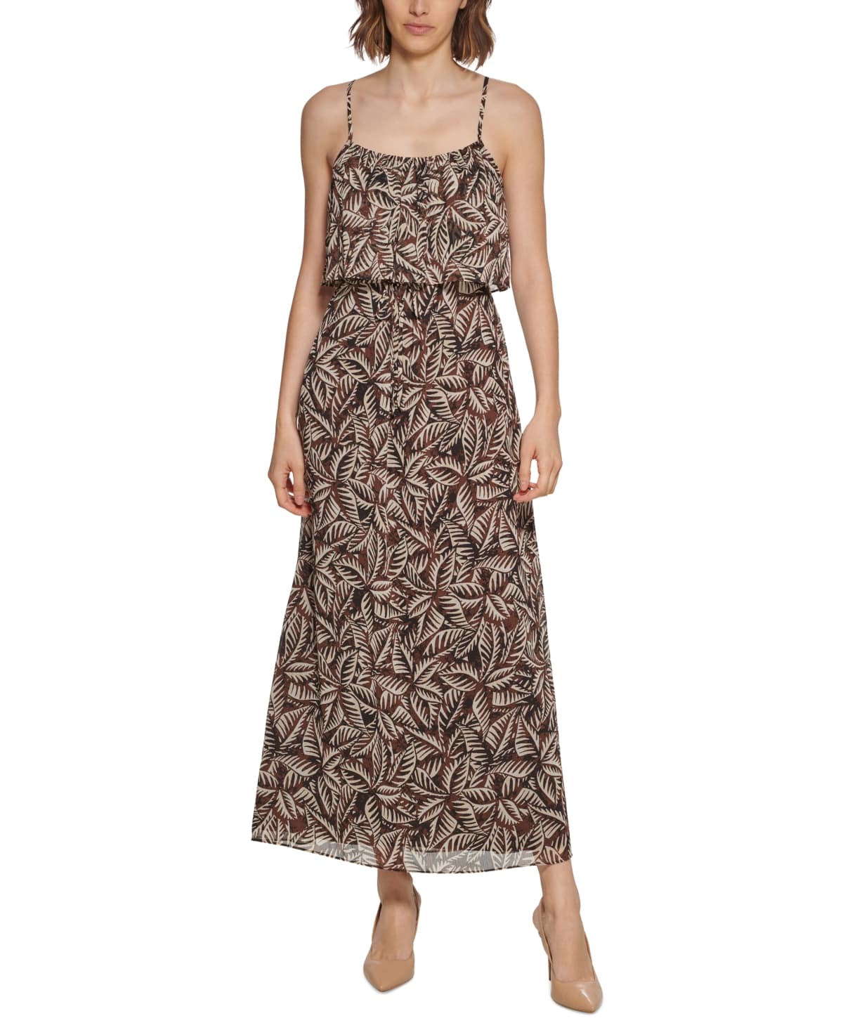 Popover Maxi Dress In Tropical Combo