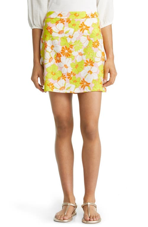 Everywhere Linen Blend Mini Skirt In Sunny Days - XL