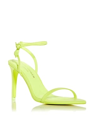 Shoreditch Ankle Strap High Heels In Yellow