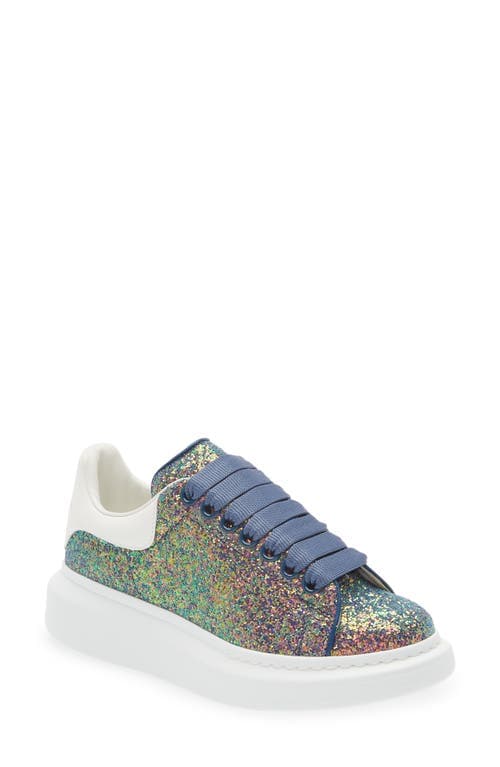 Glitter Disco Low Top Sneakers In Petrol Blue