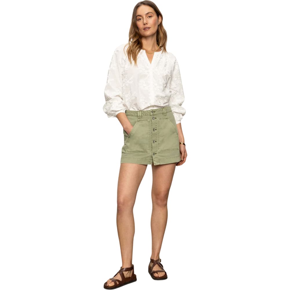 White Sunday Bouquet Cotton Blouse - L
