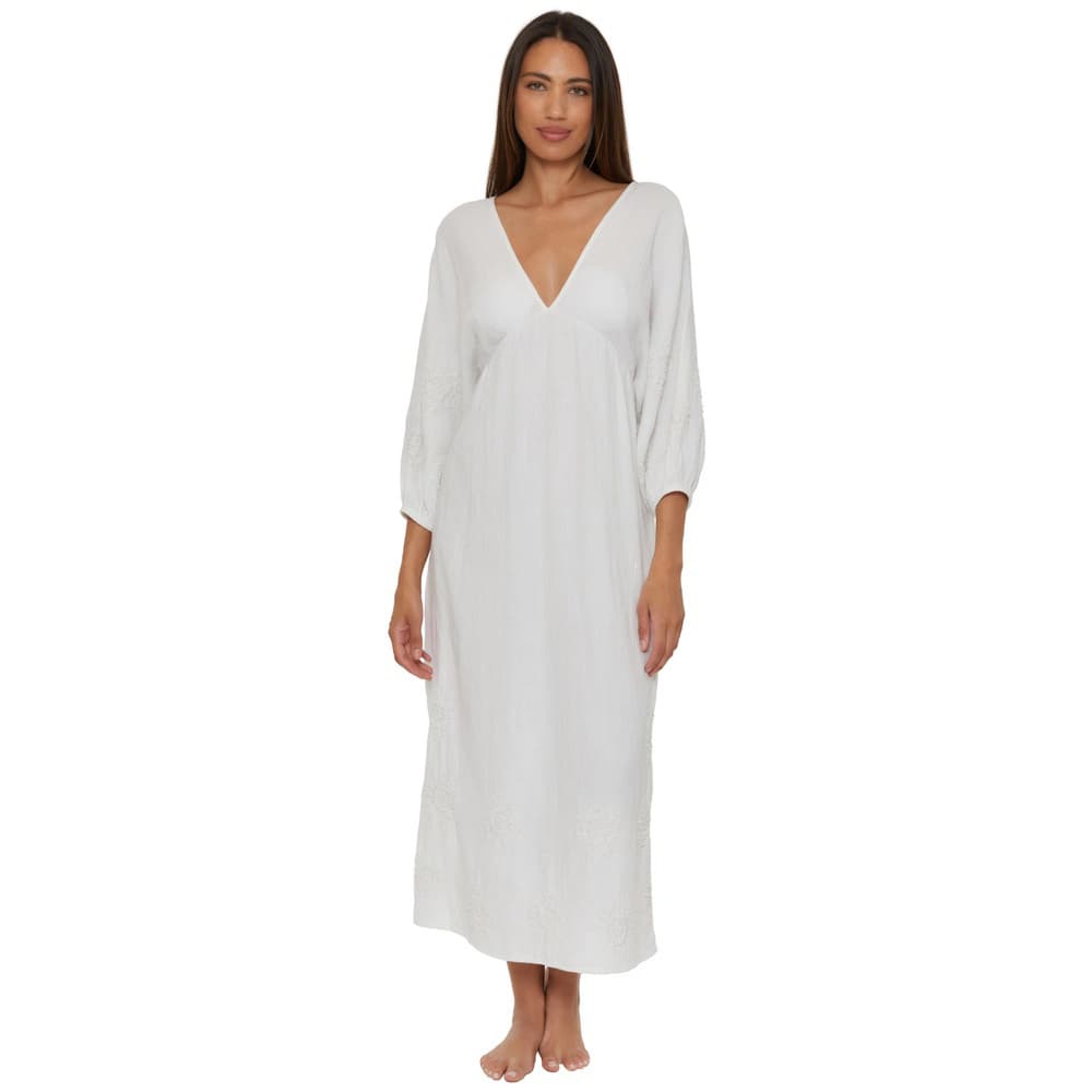 White Open Back Maxi Dress - L