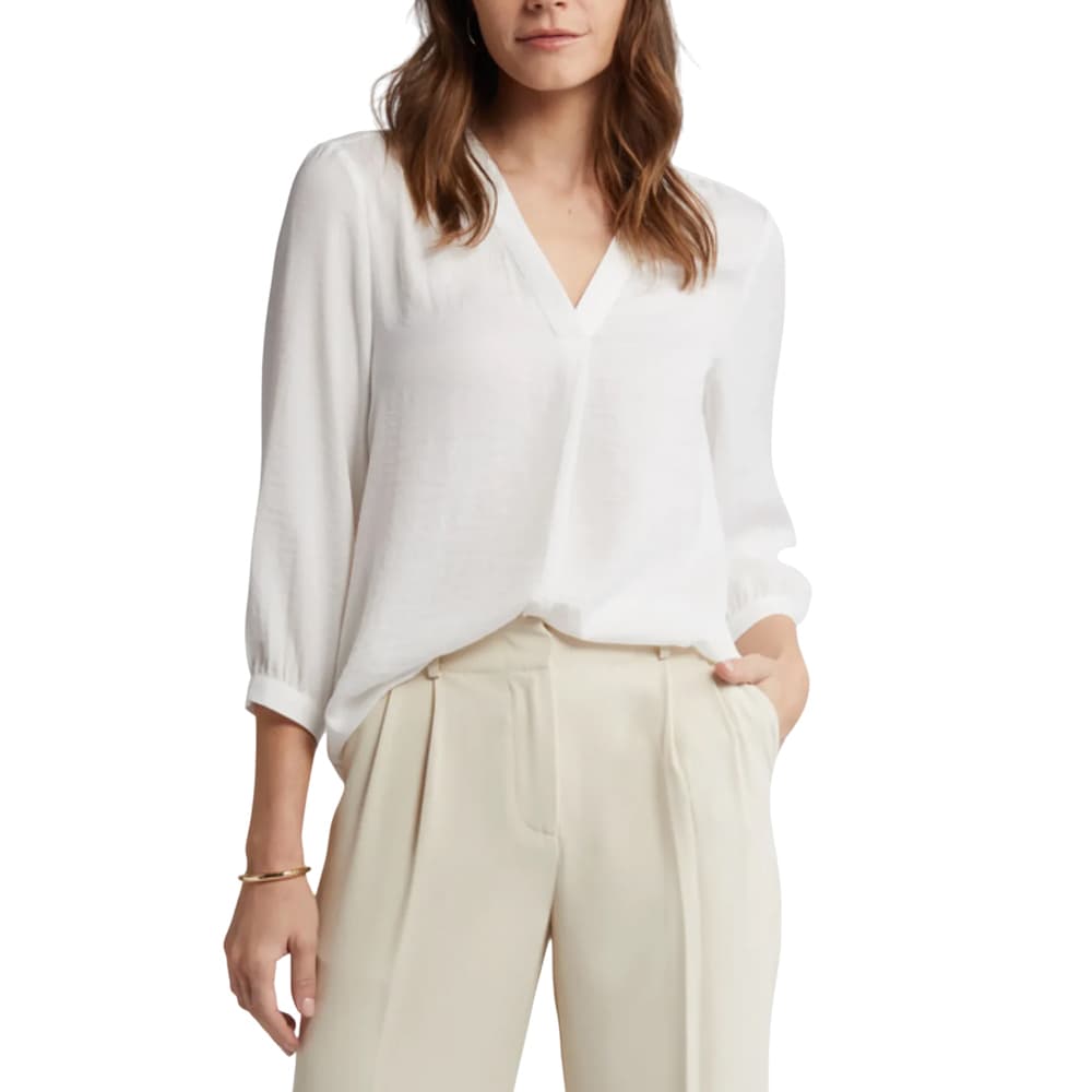 New Ivory V-neck Blouse