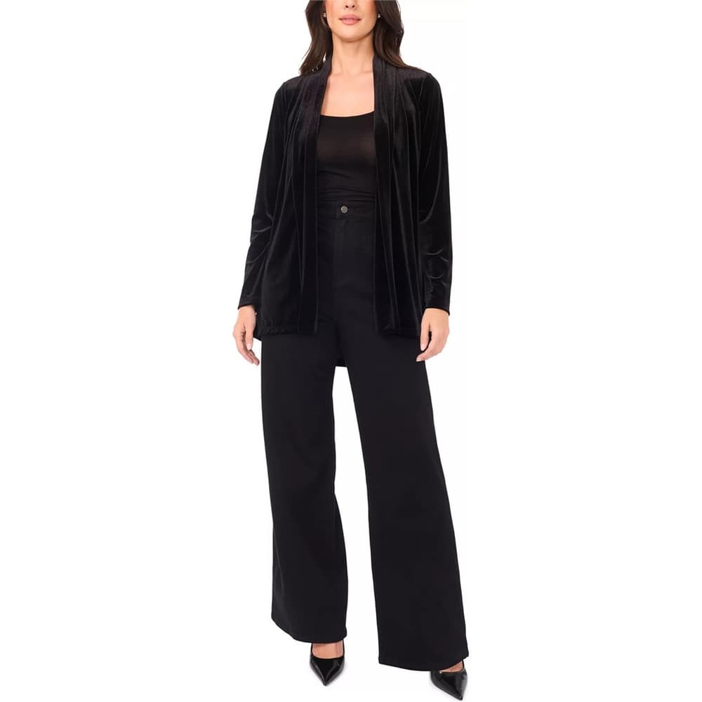 Rich Black Long Sleeve Cardigan Sweater - M